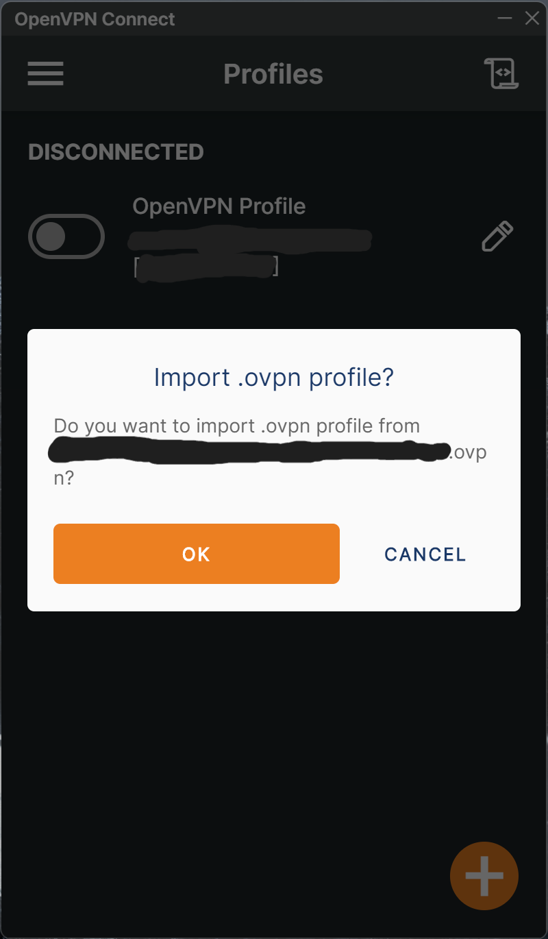 Import .ovpn profile